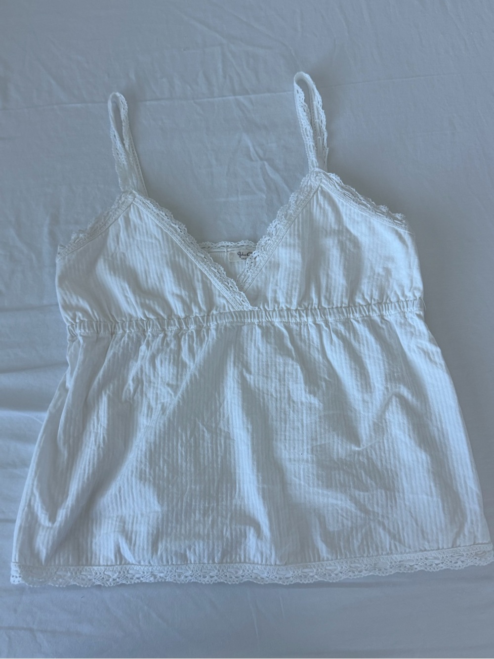 Brandy Melville White Lace-Trim Cami Top